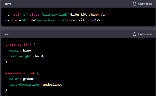 CSS Link in HTML