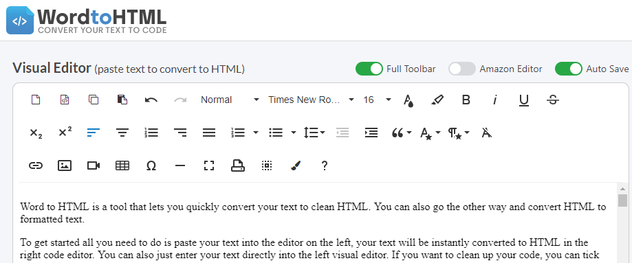 Formatierten Text in HTML umwandeln